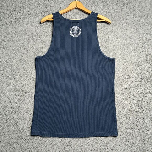 Vtg 90s Streetwear Mens L Distressed Blank Ribbed Wife Beater Tank Top T-Shirt - Picture 10 of 13